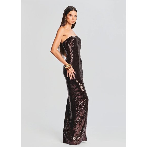 RETROFETE Ember Dress in Dark Chocolate XSmall New Womens Long Maxi Dress - Picture 15 of 16